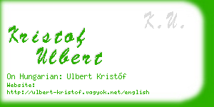 kristof ulbert business card