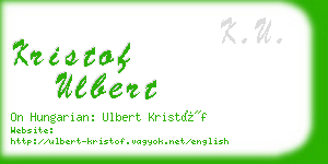 kristof ulbert business card